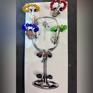 Wine Glass Markers Set Of Six Music Theme Charms